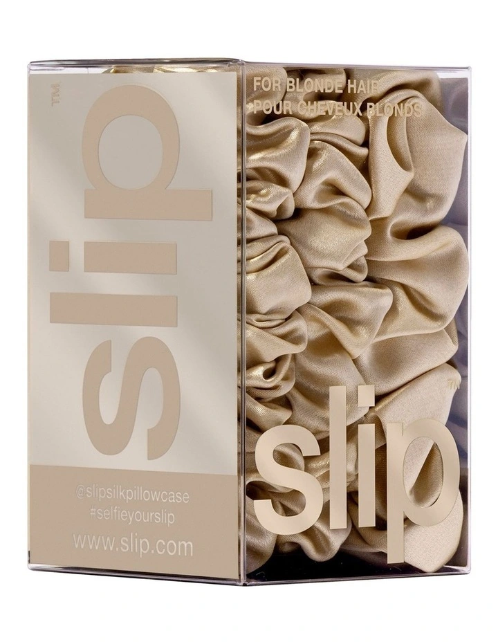 Pure Silk Back To Basics Scrunchies Set of 3 in Blonde image 4