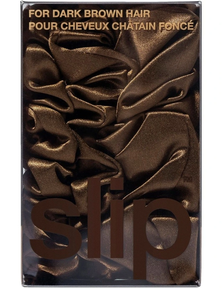Pure Silk Back To Basics Scrunchies Set of 3 in Dark Brown image 3