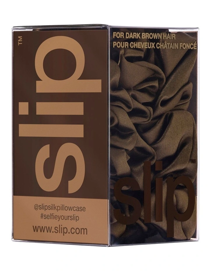Pure Silk Back To Basics Scrunchies Set of 3 in Dark Brown image 4