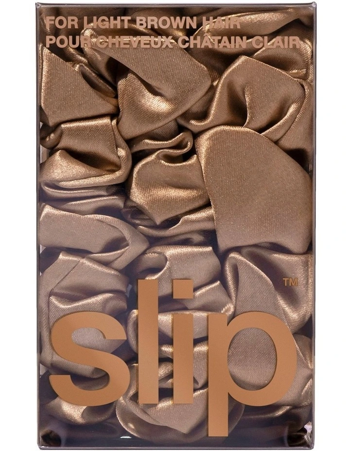 Pure Silk Back To Basics Scrunchies in Light Brown image 3