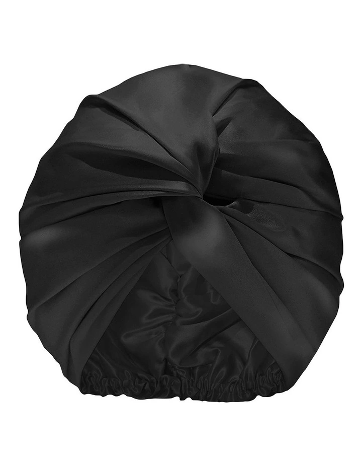 Pure Silk Turban in Black image 2