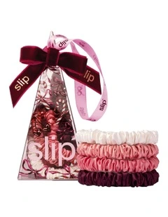 Pure Silk Skinny Scrunchie Ornament in Candy Cane