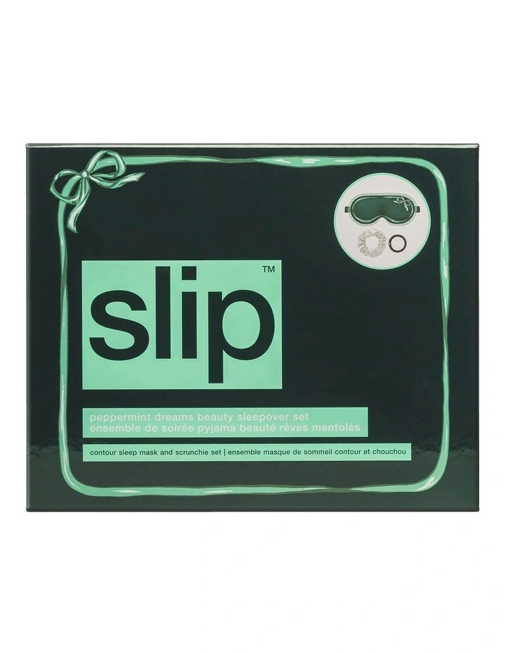 Pure Silk Beauty Sleepover Set with Lace Trim in Peppermint Dreams image 3