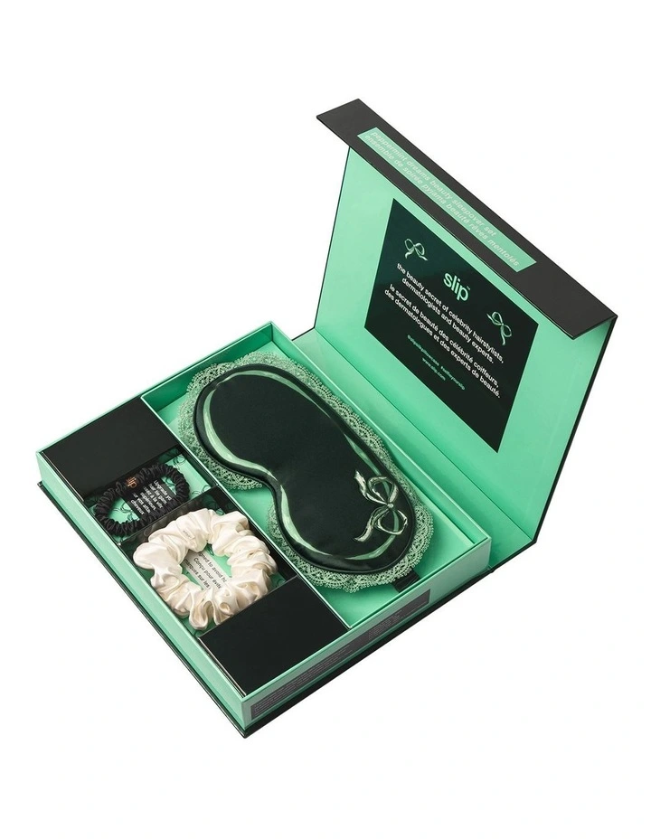 Pure Silk Beauty Sleepover Set with Lace Trim in Peppermint Dreams image 5