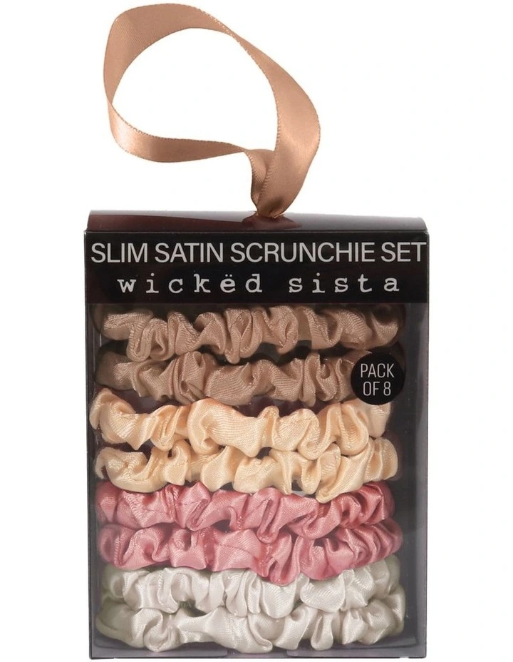 Slim Satin Scrunchie Set Everyday in Neutrals image 1