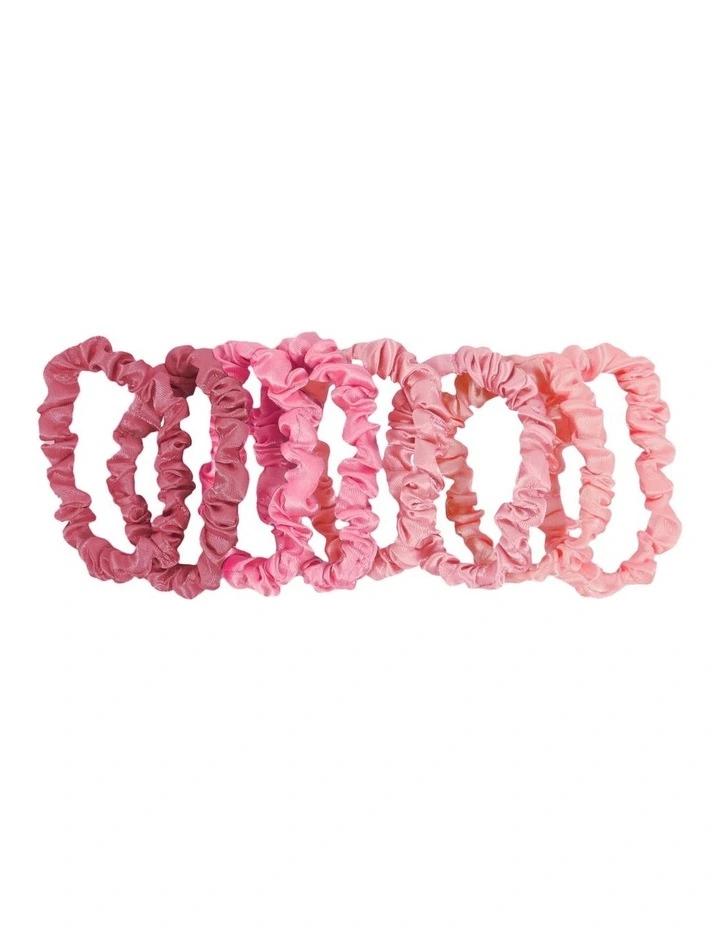 Slim Satin Scrunchie Set in Pinks image 2