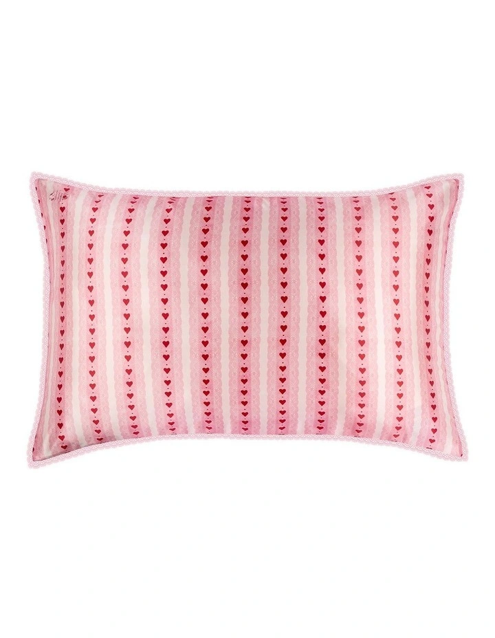 Pure Silk Queen Pillowcase with Lace Trim in Sweetie image 2