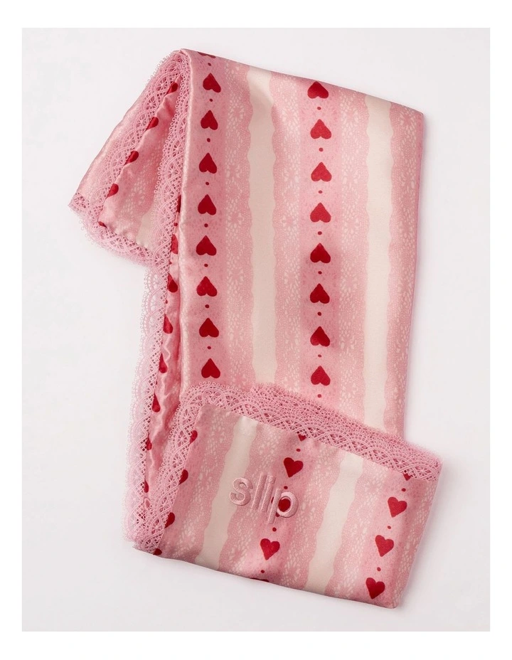 Pure Silk Queen Pillowcase with Lace Trim in Sweetie image 5