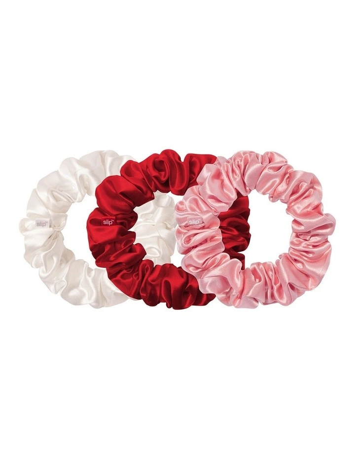 Pure Silk Large Scrunchies Set Of 3 in Rosy image 2