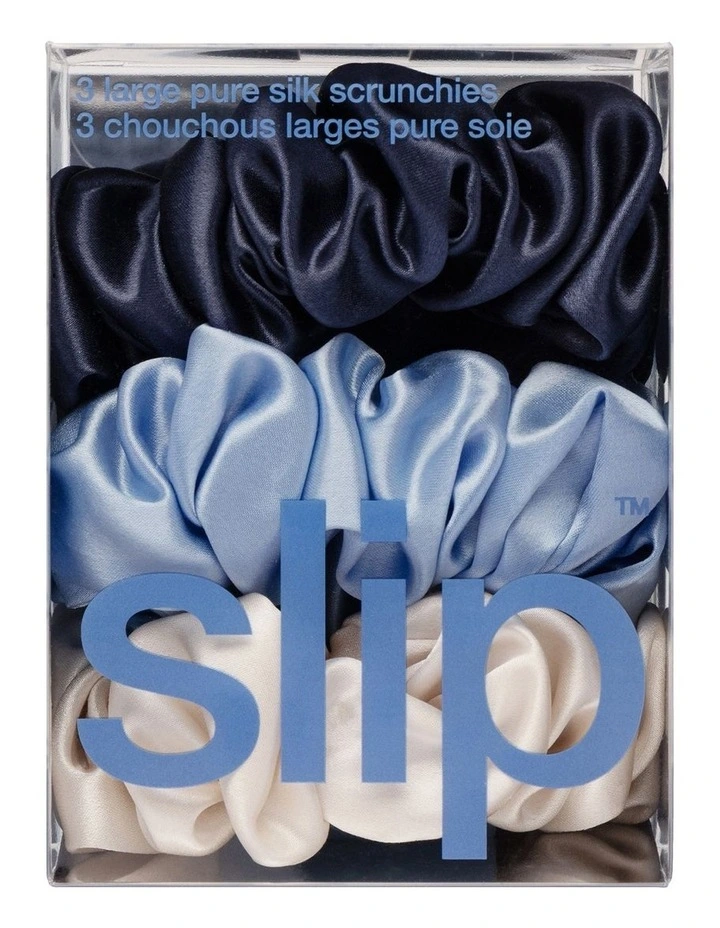 Pure Silk Large Scrunchies Set Of 3 in Skye image 6