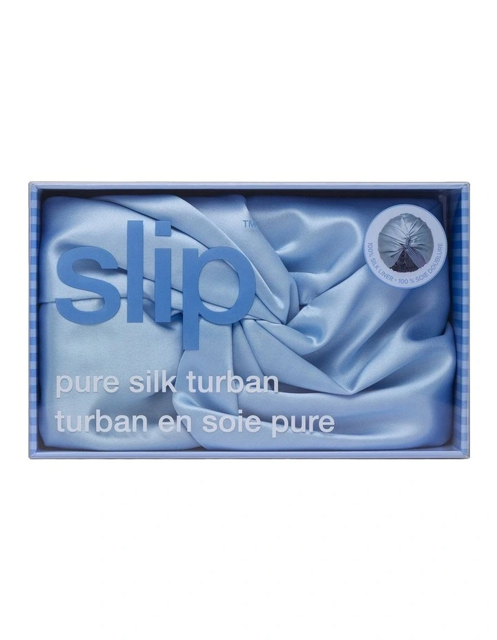 Pure Silk Turban in Cornflower image 4