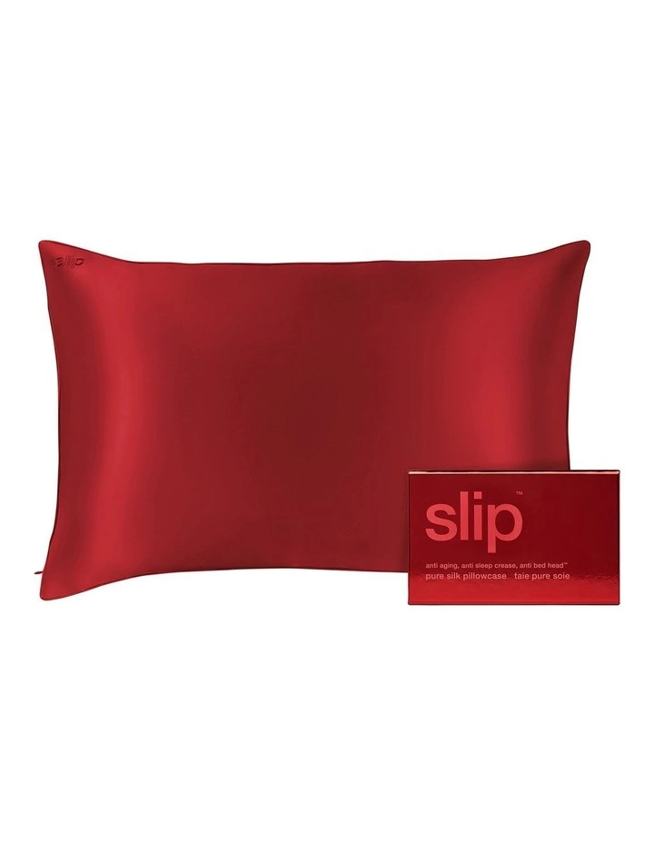 Pure Silk Queen Pillowcase in Scarlet image 1