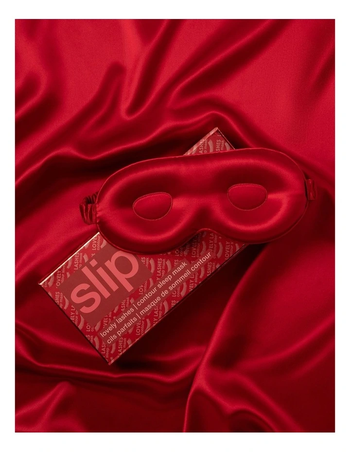 Pure Silk Contour Sleep Mask in Scarlet image 3