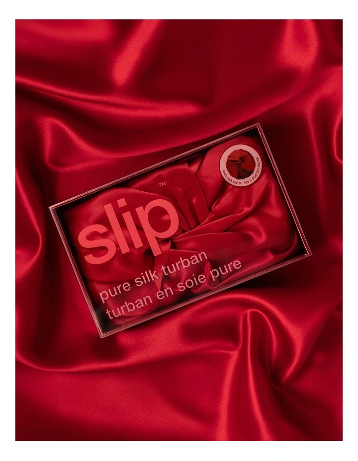 Pure Silk Turban in Scarlet image 3