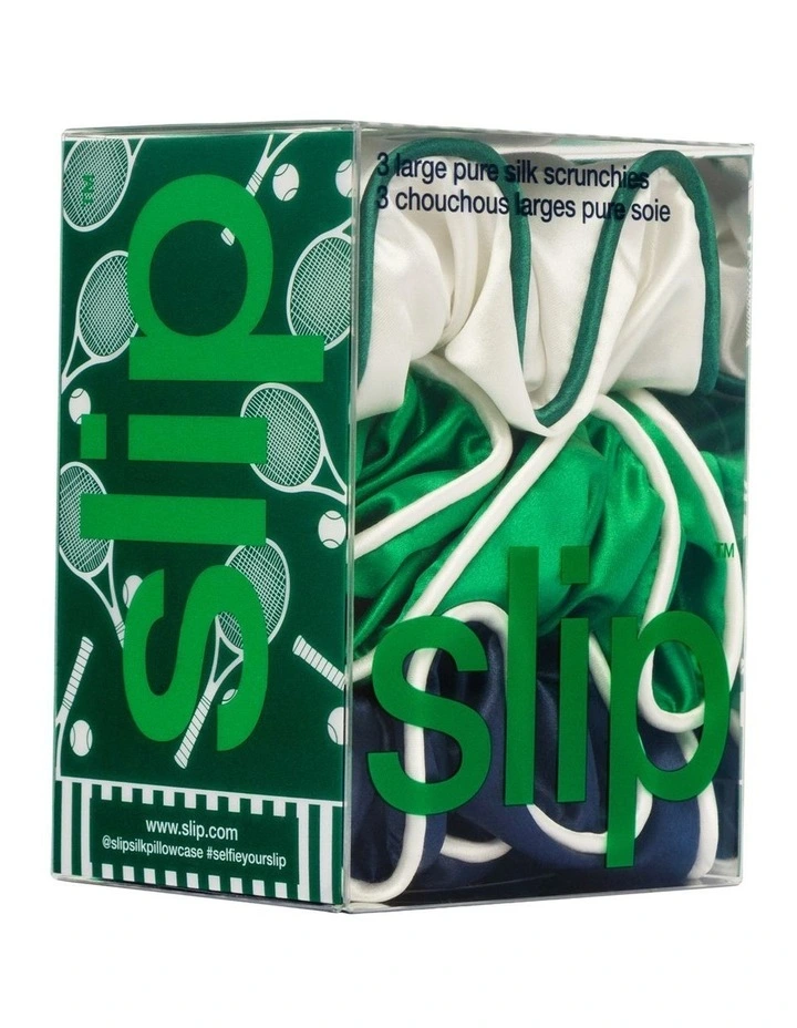 Pure Silk Large Scrunchies Set of 3 in Game Day image 6