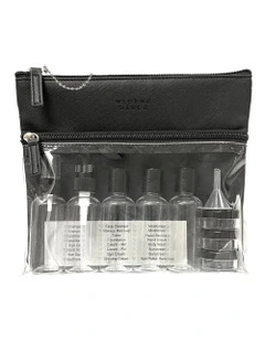 Premium Bag with Travel Bottles in Black