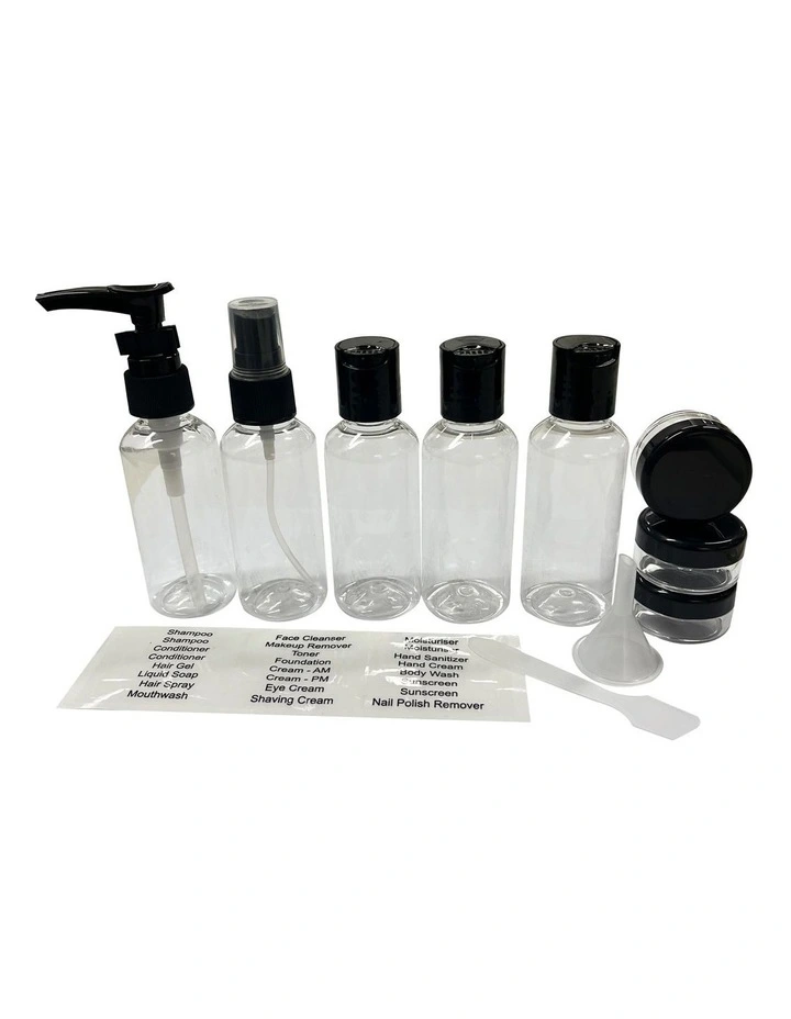 Premium Bag with Travel Bottles in Black image 2