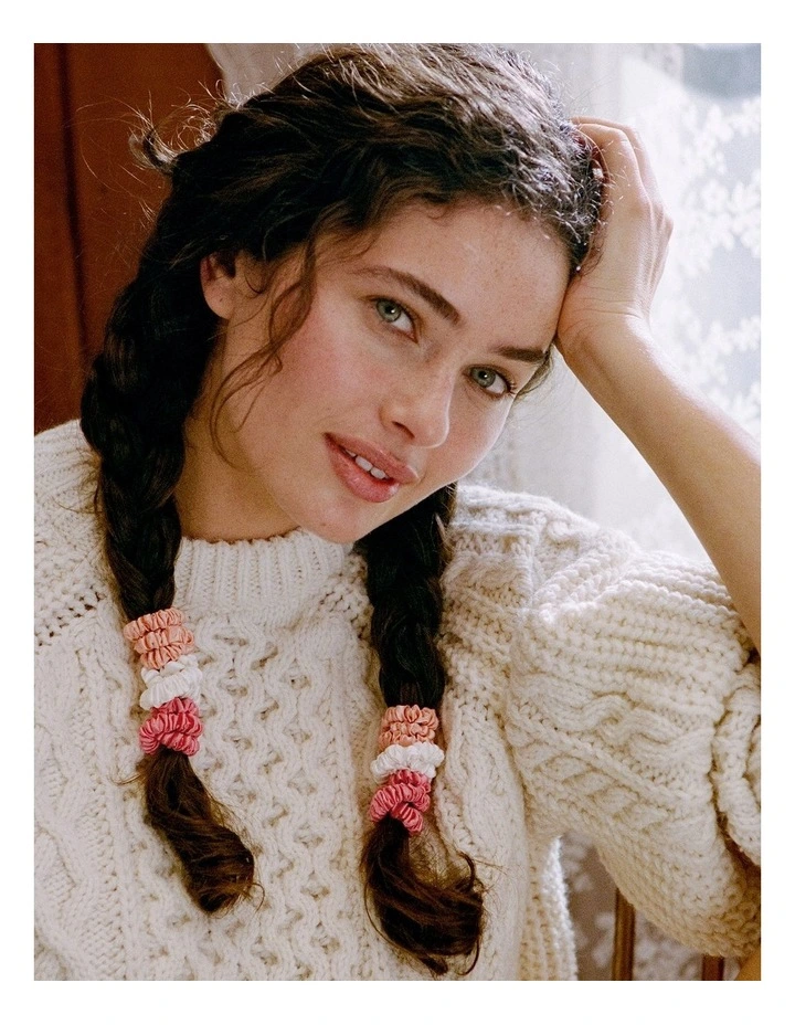 Pure Silk Skinny Scrunchie Trio Cracker in Noelle image 3