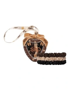 Pure Silk Skinny Scrunchie Trio Heart Ornament in Betty
