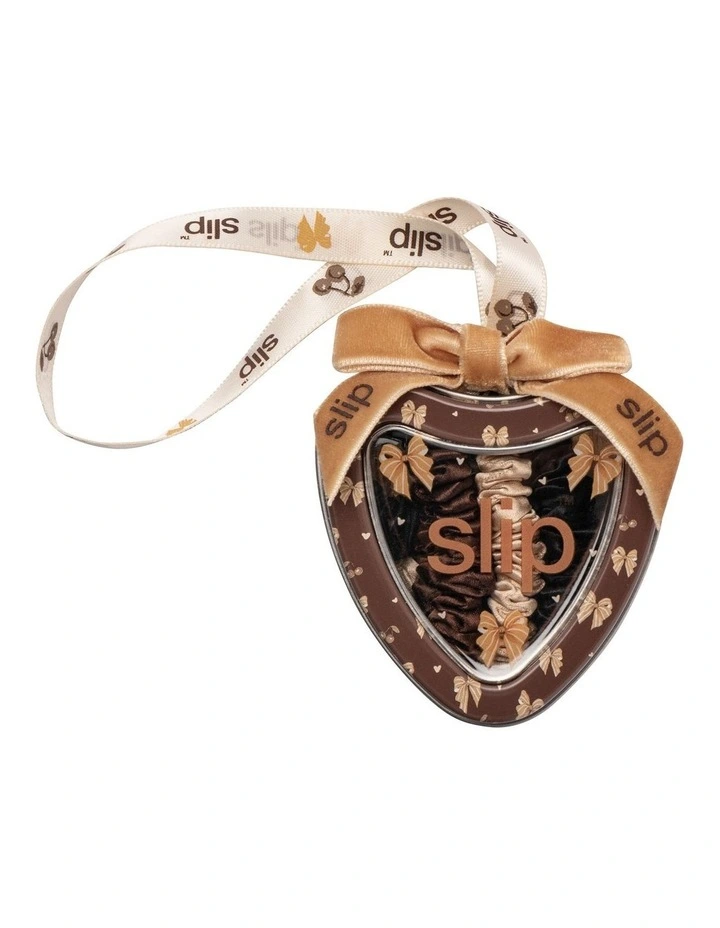 Pure Silk Skinny Scrunchie Trio Heart Ornament in Betty image 7