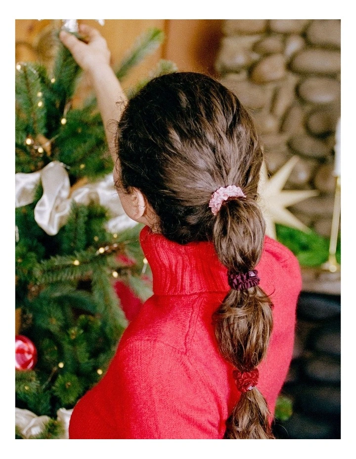Pure Silk Skinny Scrunchie Trio Heart Ornament in Emmie image 3