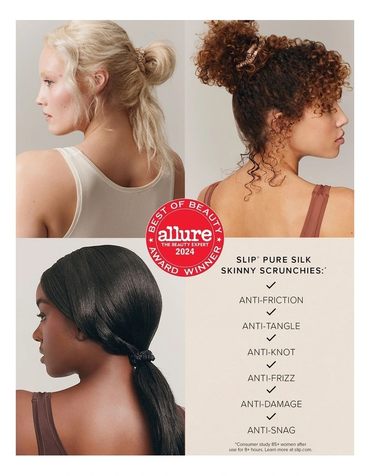 Pure Silk Skinny Scrunchie Trio Heart Ornament in Emmie image 5