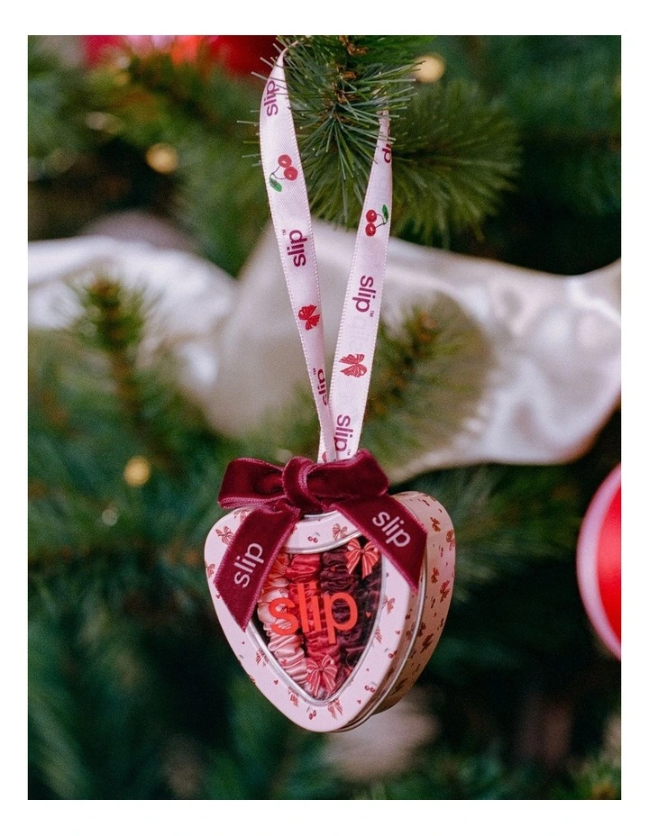 Pure Silk Skinny Scrunchie Trio Heart Ornament in Emmie image 6