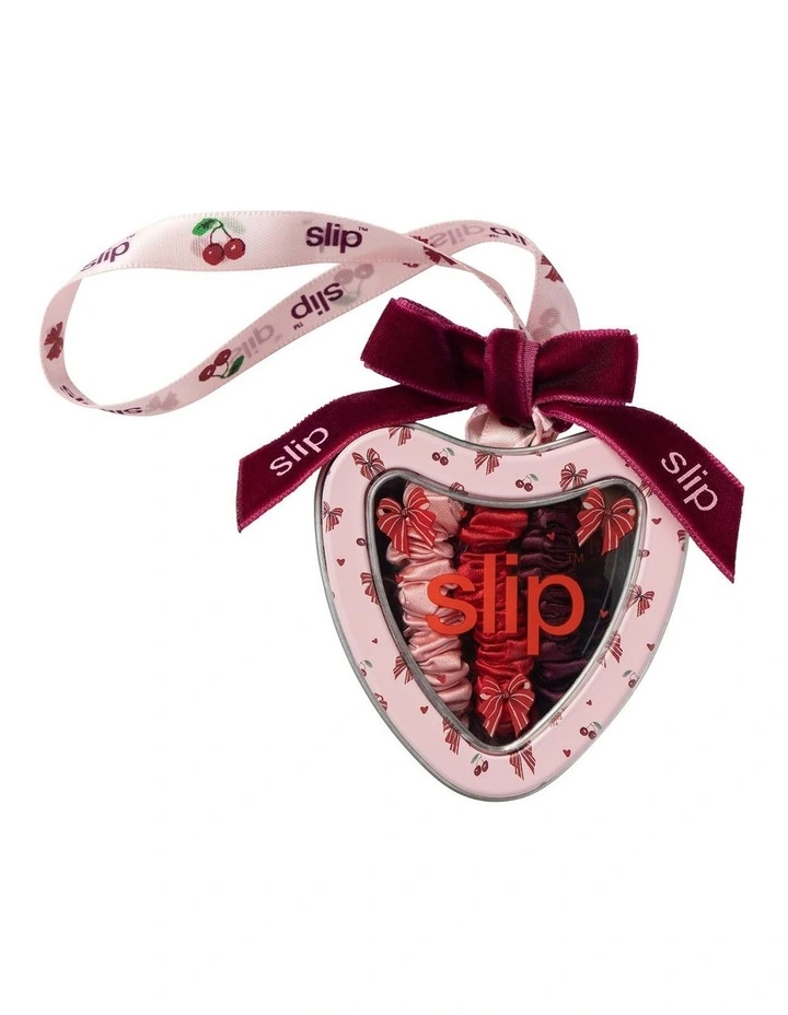 Pure Silk Skinny Scrunchie Trio Heart Ornament in Emmie image 7
