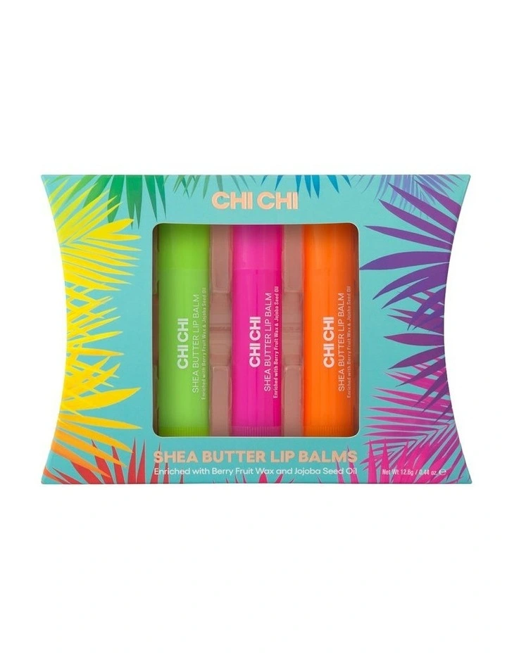 Chi Chi Shea Butter Trio Lip Balm In Lime, Strawberry and Mandarin image 1