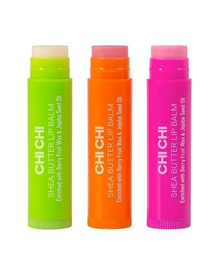Chi Chi Shea Butter Trio Lip Balm In Lime, Strawberry and Mandarin image 2