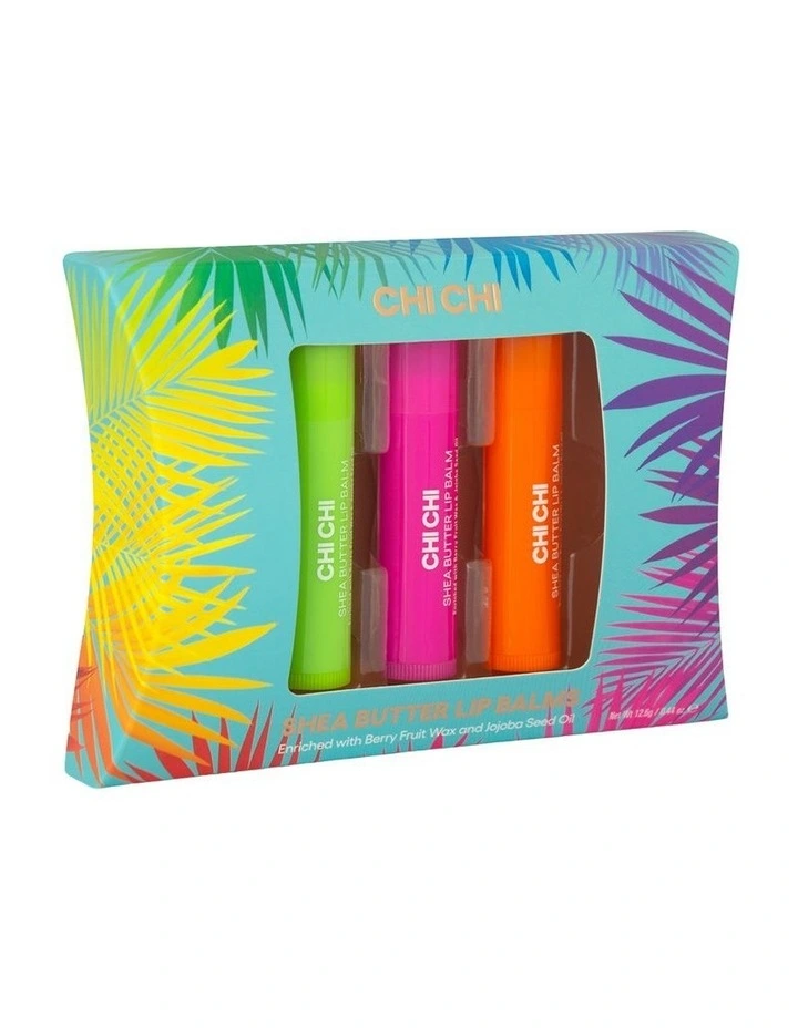 Chi Chi Shea Butter Trio Lip Balm In Lime, Strawberry and Mandarin image 3
