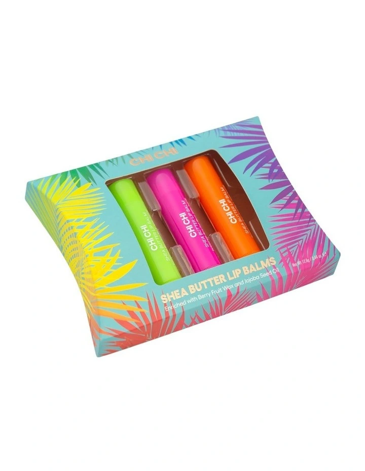Chi Chi Shea Butter Trio Lip Balm In Lime, Strawberry and Mandarin image 4
