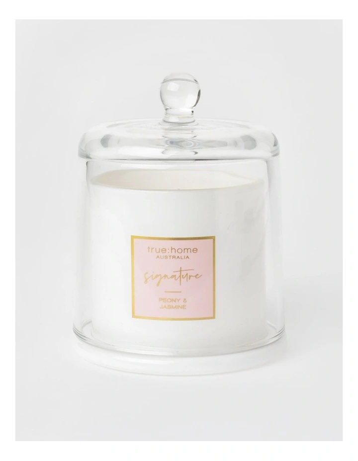 Peony & Jasmine Candle With Cloche image 2