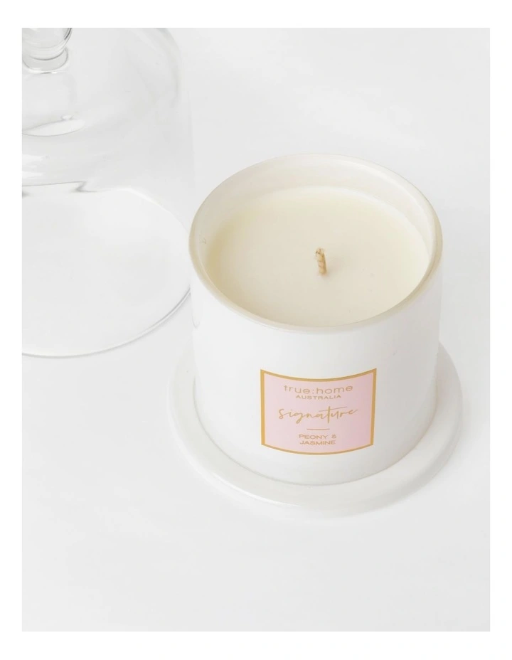 Peony & Jasmine Candle With Cloche image 3