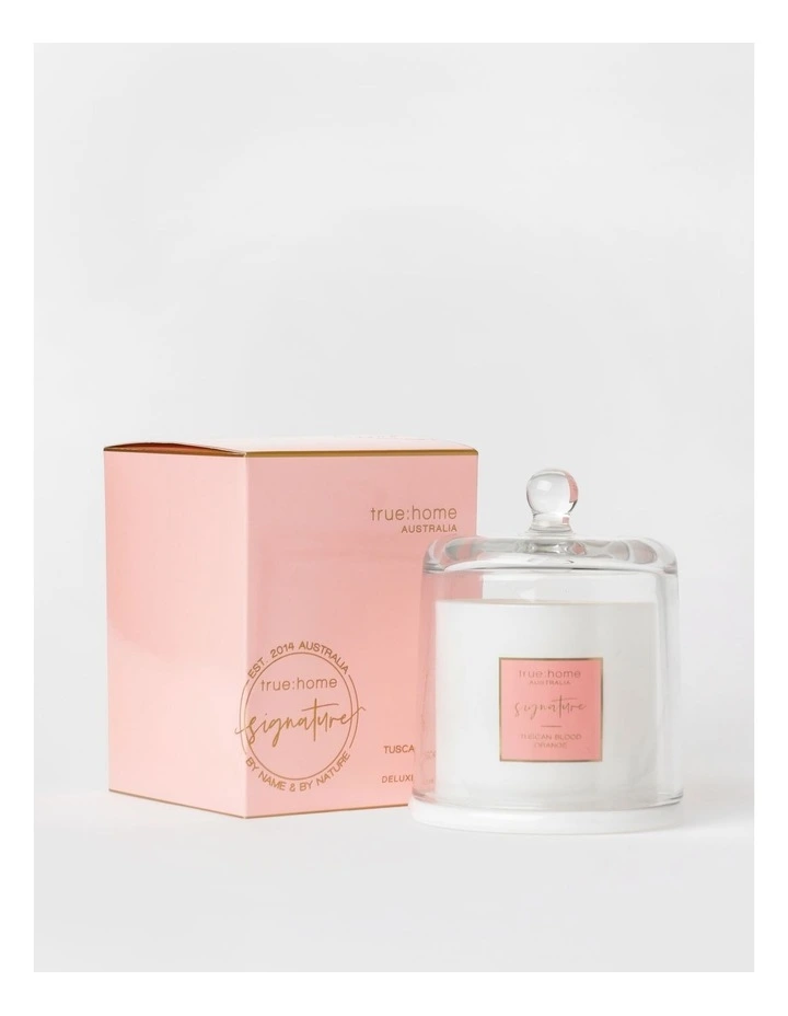 Tuscan Blood Orange Candle With Cloche image 1
