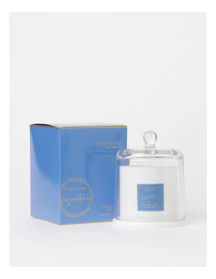 English Pear & Sea Salt Candle With Cloche image 1