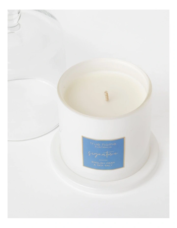 English Pear & Sea Salt Candle With Cloche image 3