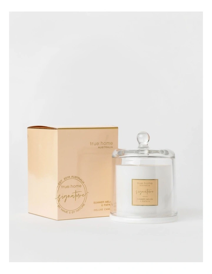Summer Melon & Papaya Candle With Cloche image 1