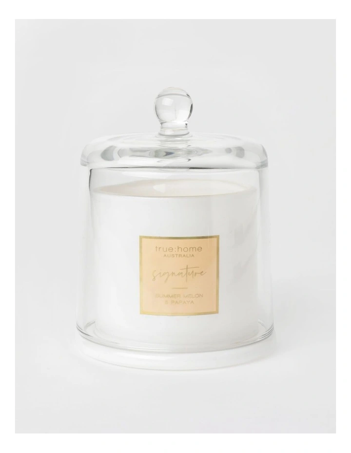 Summer Melon & Papaya Candle With Cloche image 2