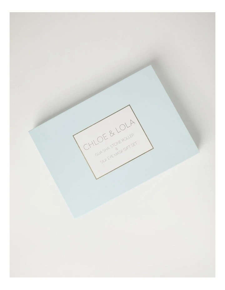 Chloe & Lola Gua Sha, Stone Roller & Silk Eye Mask Gift Set In Blue MYER