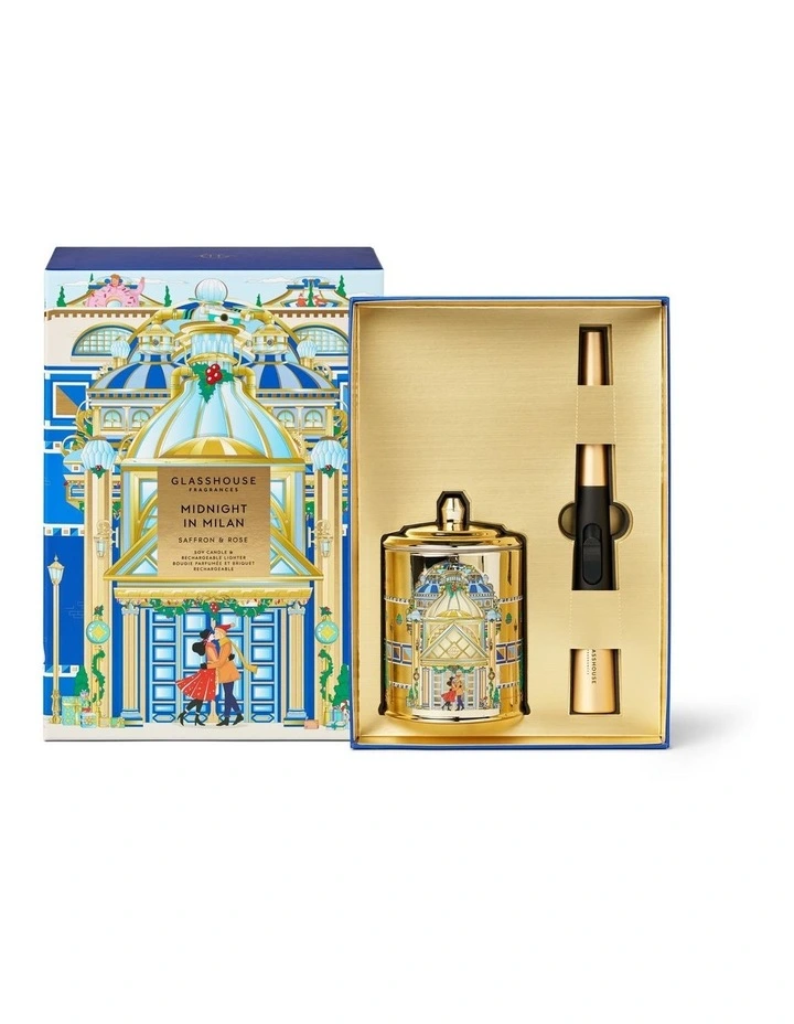 Midnight In Milan Soy Candle & Lighter Gift Set image 1