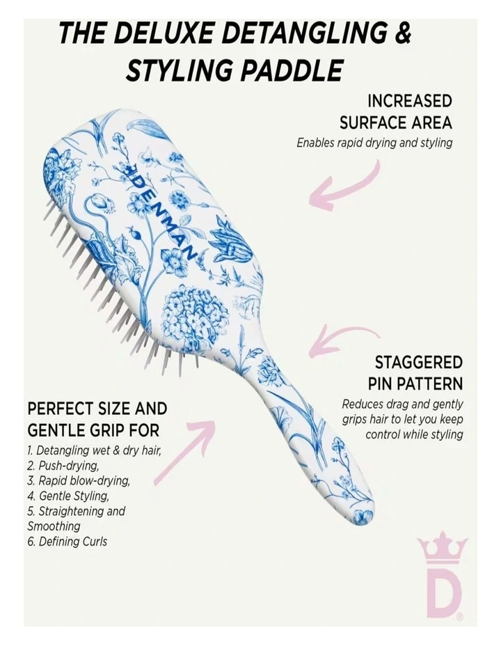 D38 Blue Belle Power Paddle Brush image 3