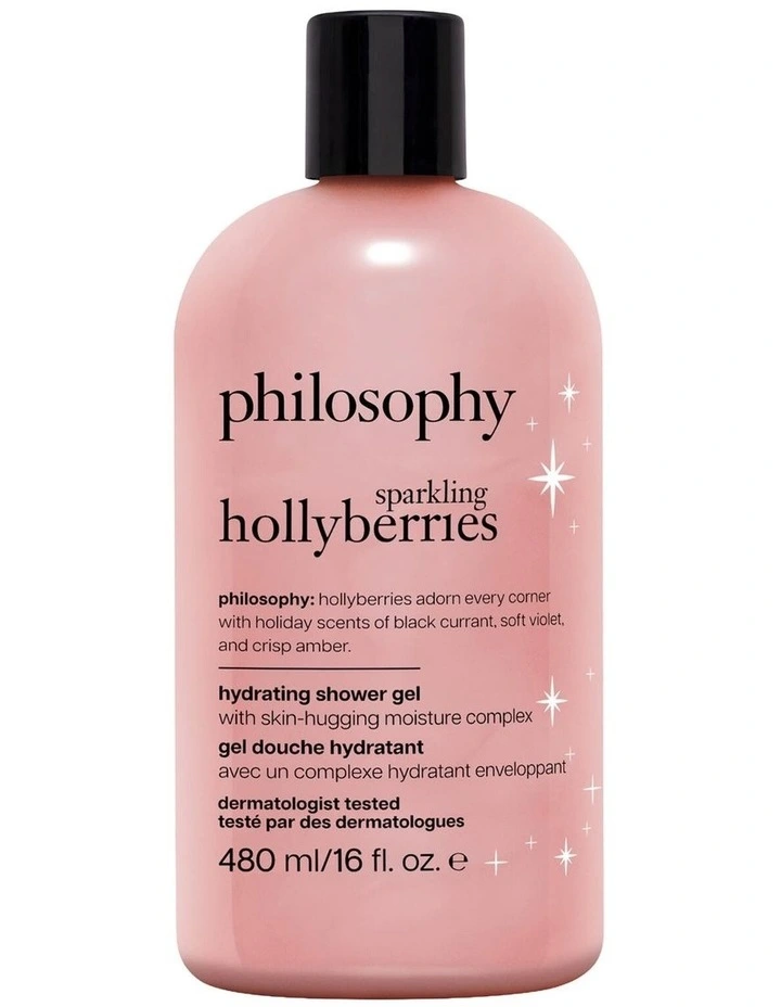 Sparkling Hollyberries Hydrating Shower Gel, Bubble Bath, & Shampoo, 480ml image 1