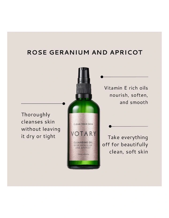 Rose Geranium & Apricot Cleansing Oil 100ml image 6
