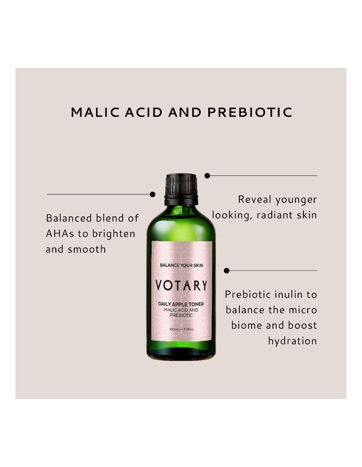 Malic Acid and Prebiotic Daily Apple Toner 100ml image 7