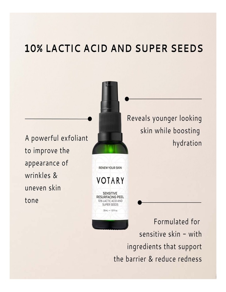 10% Lactic Acid and Super Seeds Sensitive Resurfacing Peel 30ml image 5