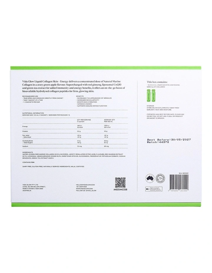Collagen Liquid Advance Energy Green Apple image 6