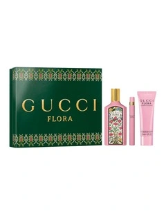 Gucci Flora Gorgeous Gardenia Eau de Parfum for Women and Perfumed Body Lotion Trio Gift Set