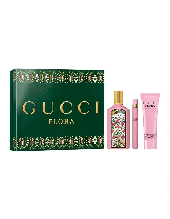 Gucci Flora Gorgeous Gardenia Eau de Parfum for Women and Perfumed Body Lotion Trio Gift Set image 1