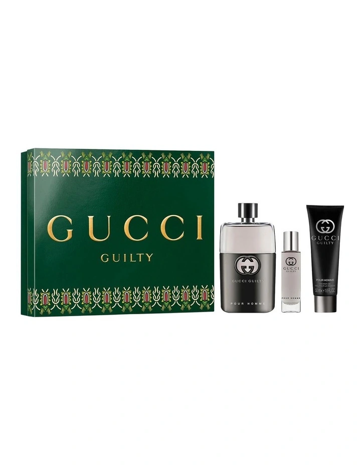 Gucci Guilty Pour Homme Eau de Toilette for Men and Shower Gel Trio Gift Set image 1